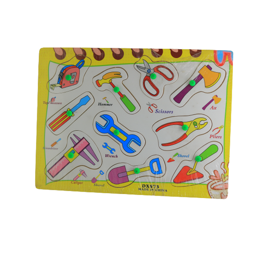 Wooden Tools Puzzle - 12 Tools - No:DX:573
