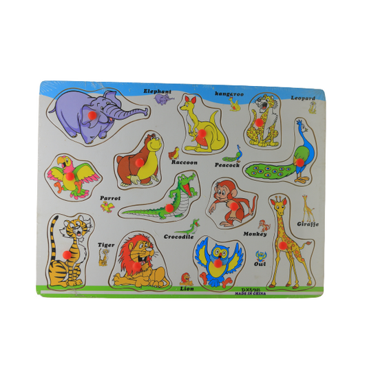 Wooden Animals puzzle - 12 animals