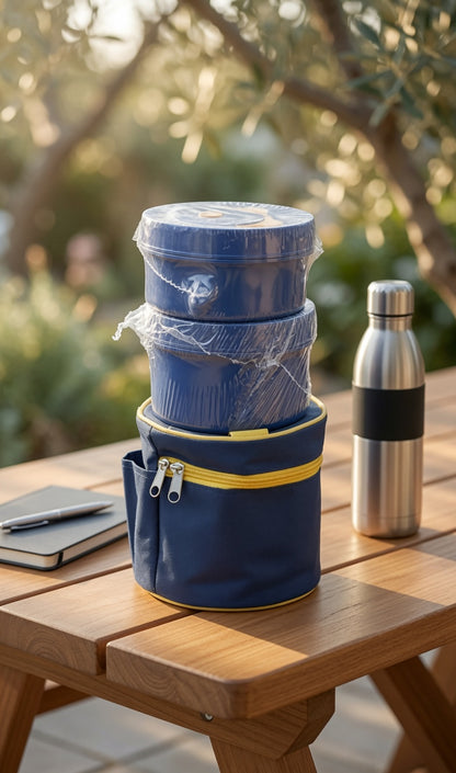 2-Tier Insulated Lunch Box Set with Thermal Carry Bag – Portable Food Container Set