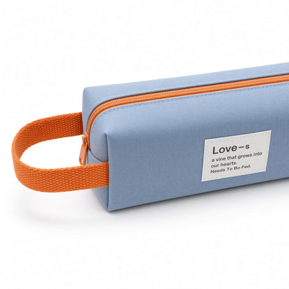 M&G Chenguang Long Canvas Pencil Case with Carry Handle – Large Capacity Stationery Organizer, Love-s Design - 1pcs - No: APB932LD