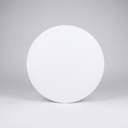 Blank round canvas board studio packshot showing the round shape