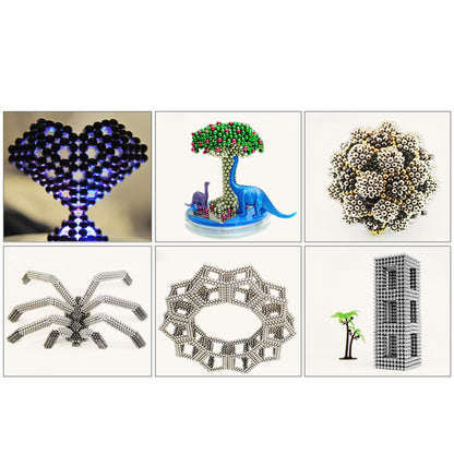 لعبة تركيب كرات مغناطيسية، مكعبات خرز، بناء - فضي - 216 قطعة