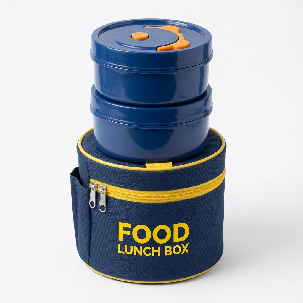 2-Tier Insulated Lunch Box Set with Thermal Carry Bag – Portable Food Container Set