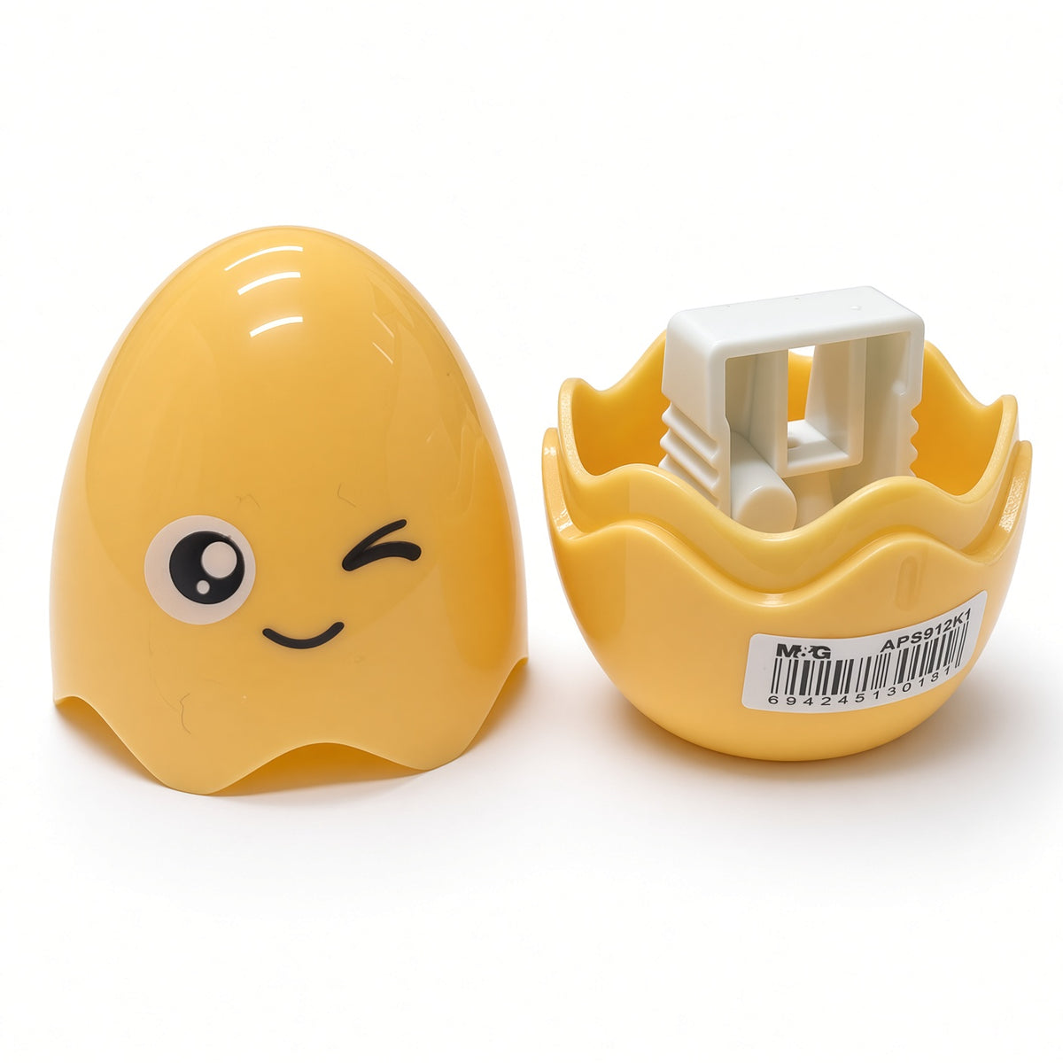 M&G Chenguang Egg-Shaped Pencil Sharpener with Built-In Shavings Container – Cute Pastel Design - 1pcs – No: APS912K1