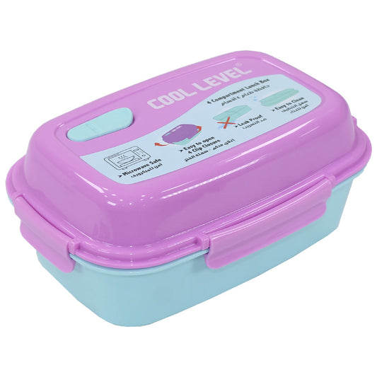 علبة غداء مستطيلة متعددة الأقسام من كول ليفل، مناسبة للاستخدام في الميكروويف - رقم: 11570