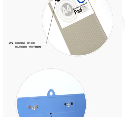 M&G  Chenguang A4 Note Board Vertical Plastic Clipboard -1pcs-No: ADM94510