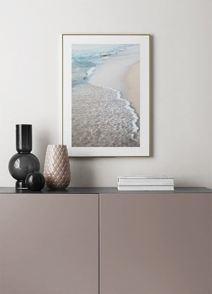 إطار موجة الشاطئ الأزرق 