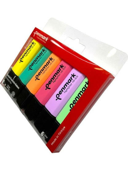 قلم تحديد Penmark بستة ألوان باستيل مختلطة من الأسيتات - رقم: HS-505
