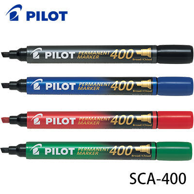 Pilot Set of 4 PERMANENT MARKER BROAD CHISEL TIP 4 Colors - No:SCA400