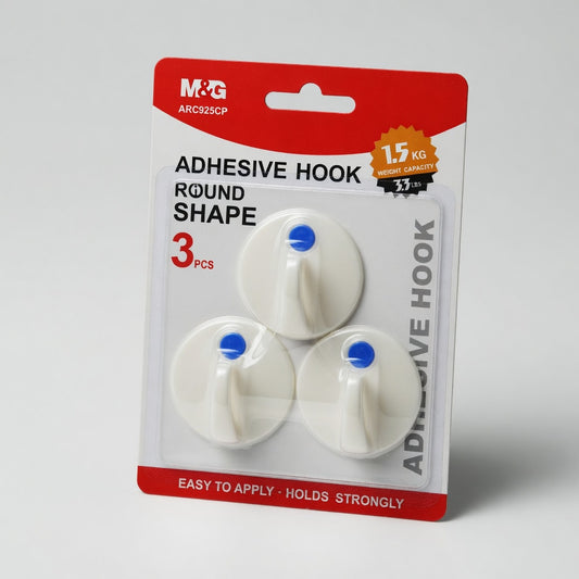 M&G Chenguang Circle Adhesive Wall Hook 1.5kg 3pcs - No:ARC925CP