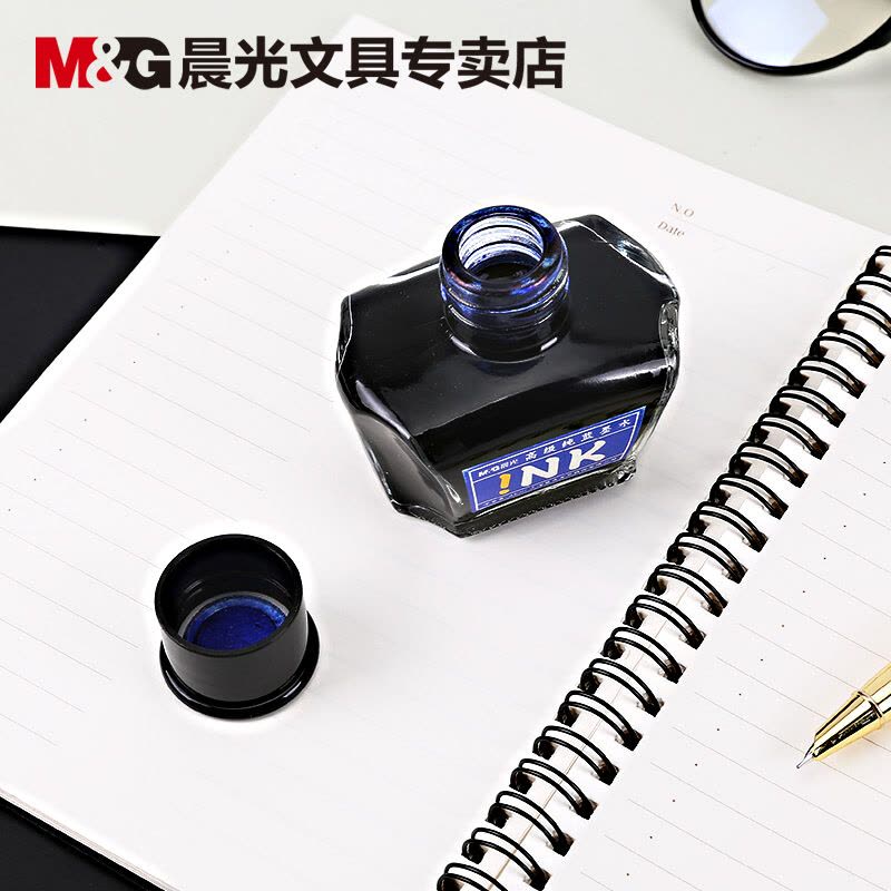 M&G Chenguang High Quality Glass Of Ink 60ml For Signature and Decorative Writing & Stamp Pad refill - Blue - No: AICW9001C