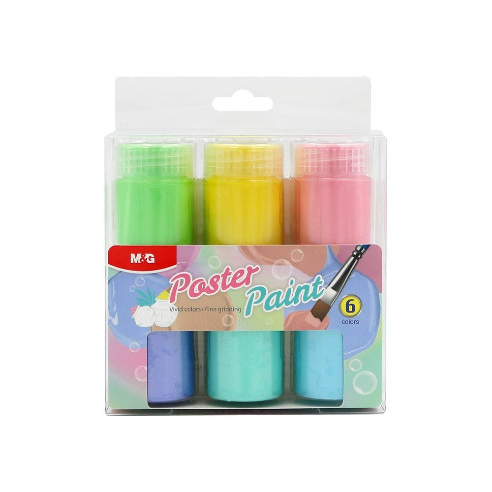 M&G Chenguang Poster Paint Set 6 Colors × 20ml – APL976R8 – Vibrant Water-Based Paint for Arts & Crafts - 1pcs - No: APL976R8