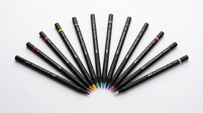 M&G Chenguang Black Wooden Colored Pencils – Hexagonal Shape, Super Soft Lead, Extra Smooth Drawing 12 Colors  - No: AWP39817