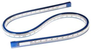 منحنى فرنسي بطول 50 سم، يتضمن مطاطًا