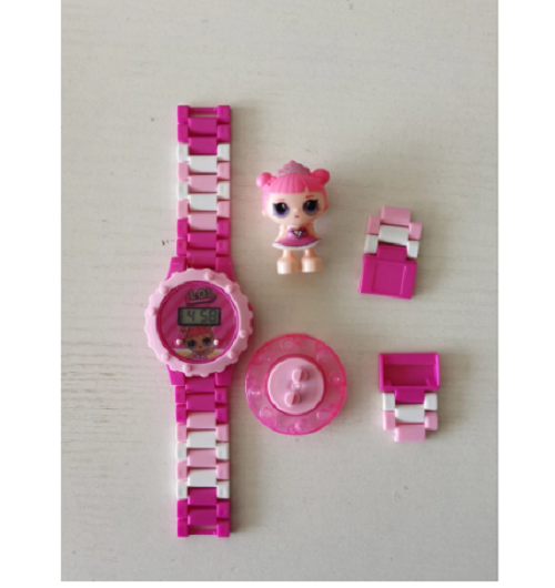 ساعة أطفال كرتونية من إل أو إل سربرايز بتصميم شخصية أنمي للبنات - رقم: ZL861JX 