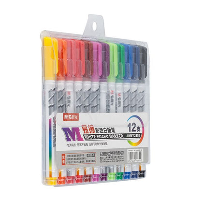 M&G Chenguang easy-to-wipe color whiteboard marker 12colors - No:AWMY2302