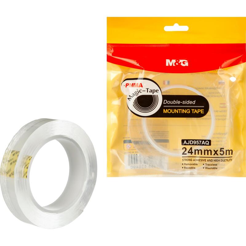 M&G Chenguang Double-sided Nano Mounting transparent Tape - 24mm * 5M- No:AJD957AQ