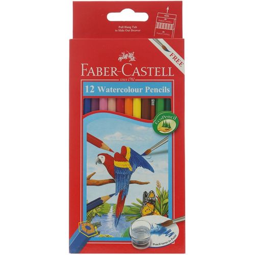 أقلام تلوين مائية - 12 لونًا قصير + فرشاة 