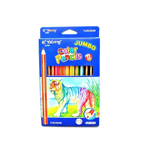 ألوان خشبية 12 لون جامبو طويل 