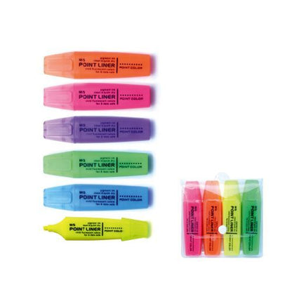 مجموعة أقلام تظليل ملونة من إم آند جي، 4 أقلام