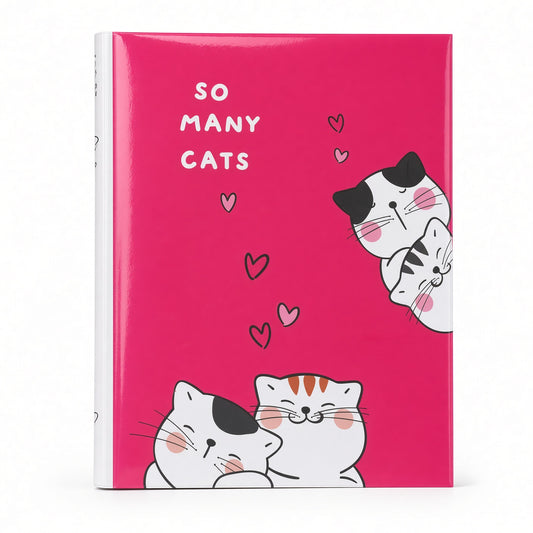 YASSIN A4 4-Ring Binder Folder – Cat Design – Refillable Document Organizer - 1pcs - No:1197