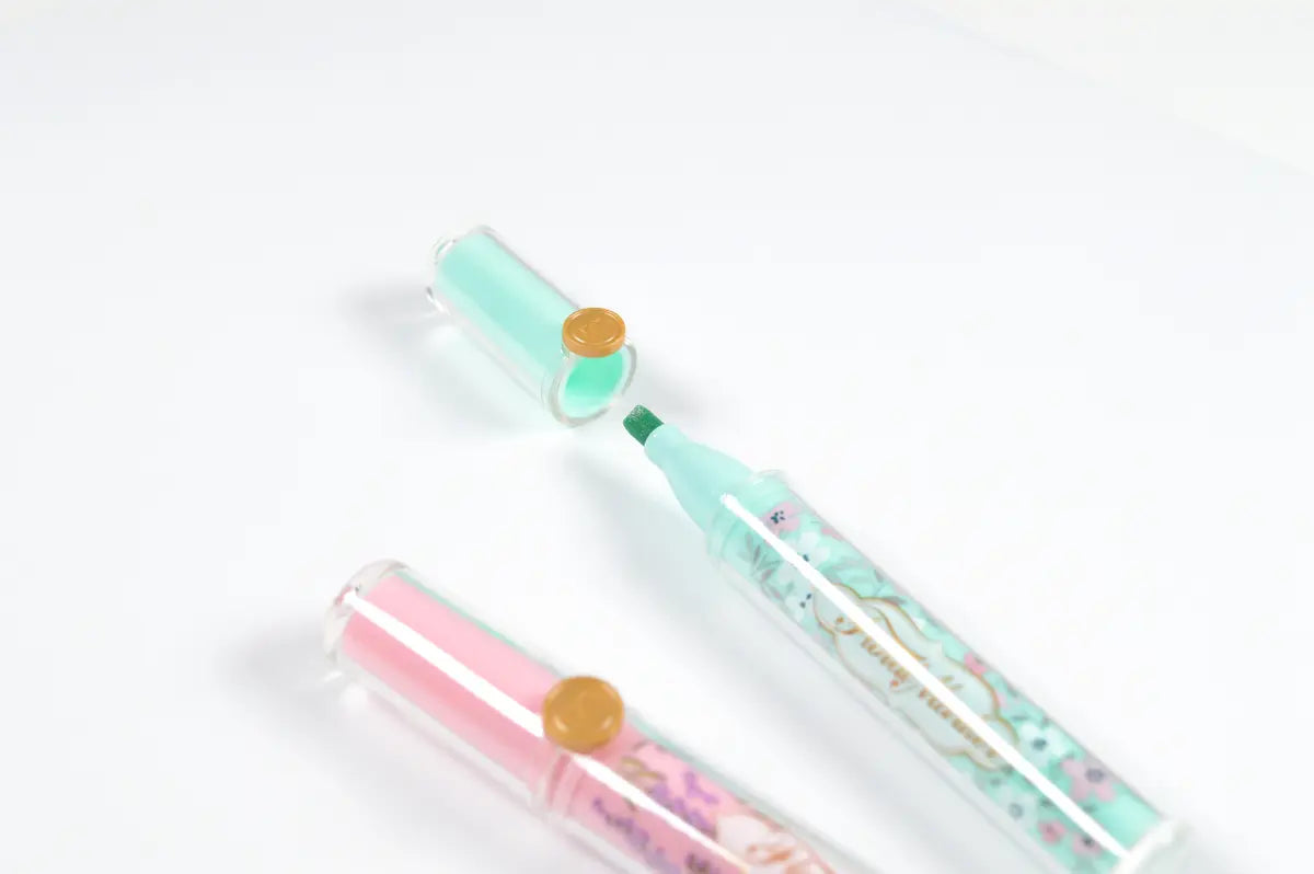 M&G Chenguang Floral Scented Glitter Highlighter Pen – Soft Chisel Tip, Fragrant Pastel Marker for Notes & Journaling - 1pcs - No: APMV09G7