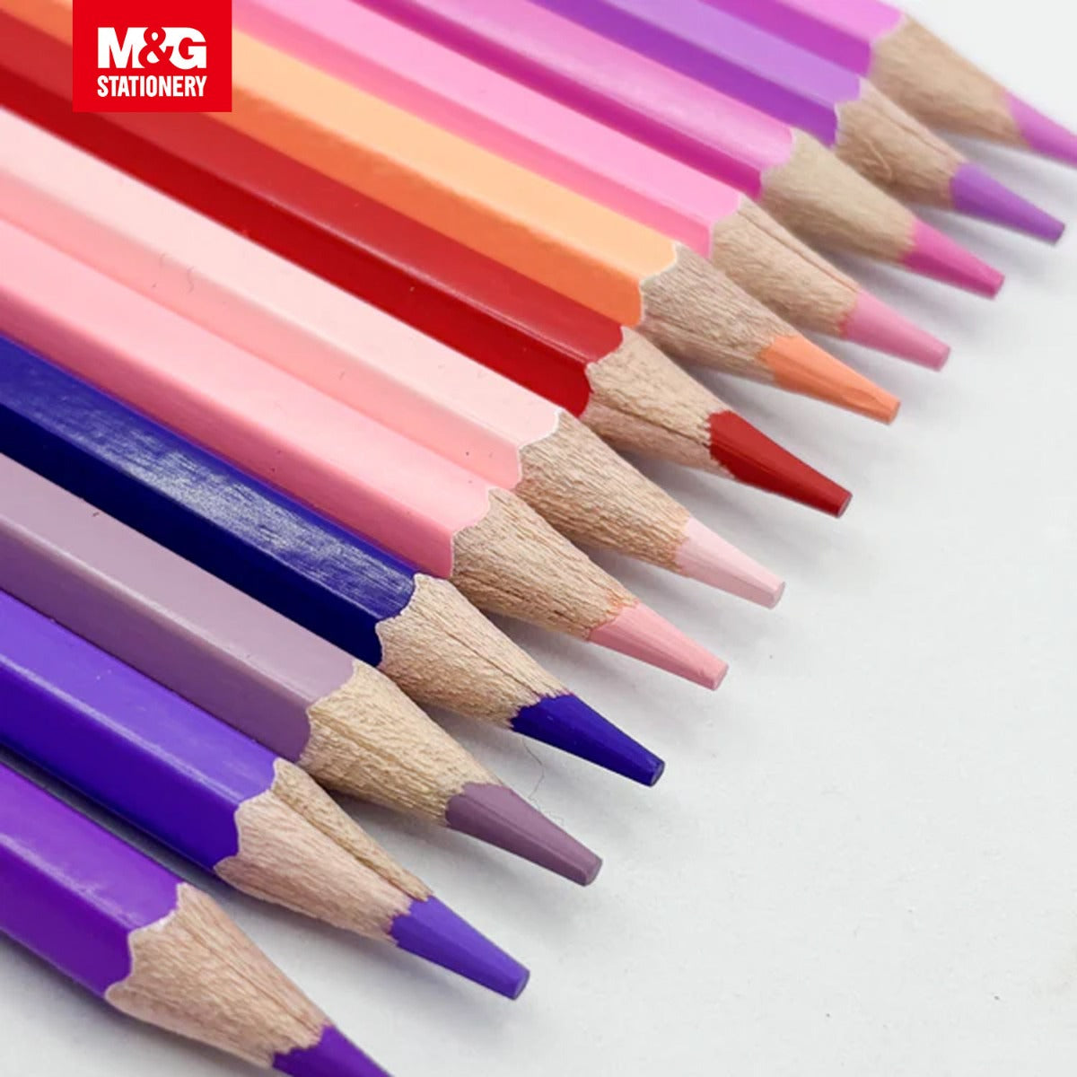أقلام تلوين باستيل وردية/زرقاء من إم آند جي تشنغوانغ ساكورا تايم - 12 لونًا - رقم المنتج: AWP34208