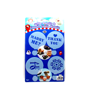 Coffe Stancils & Cupcake cookie stancils - 4pcs