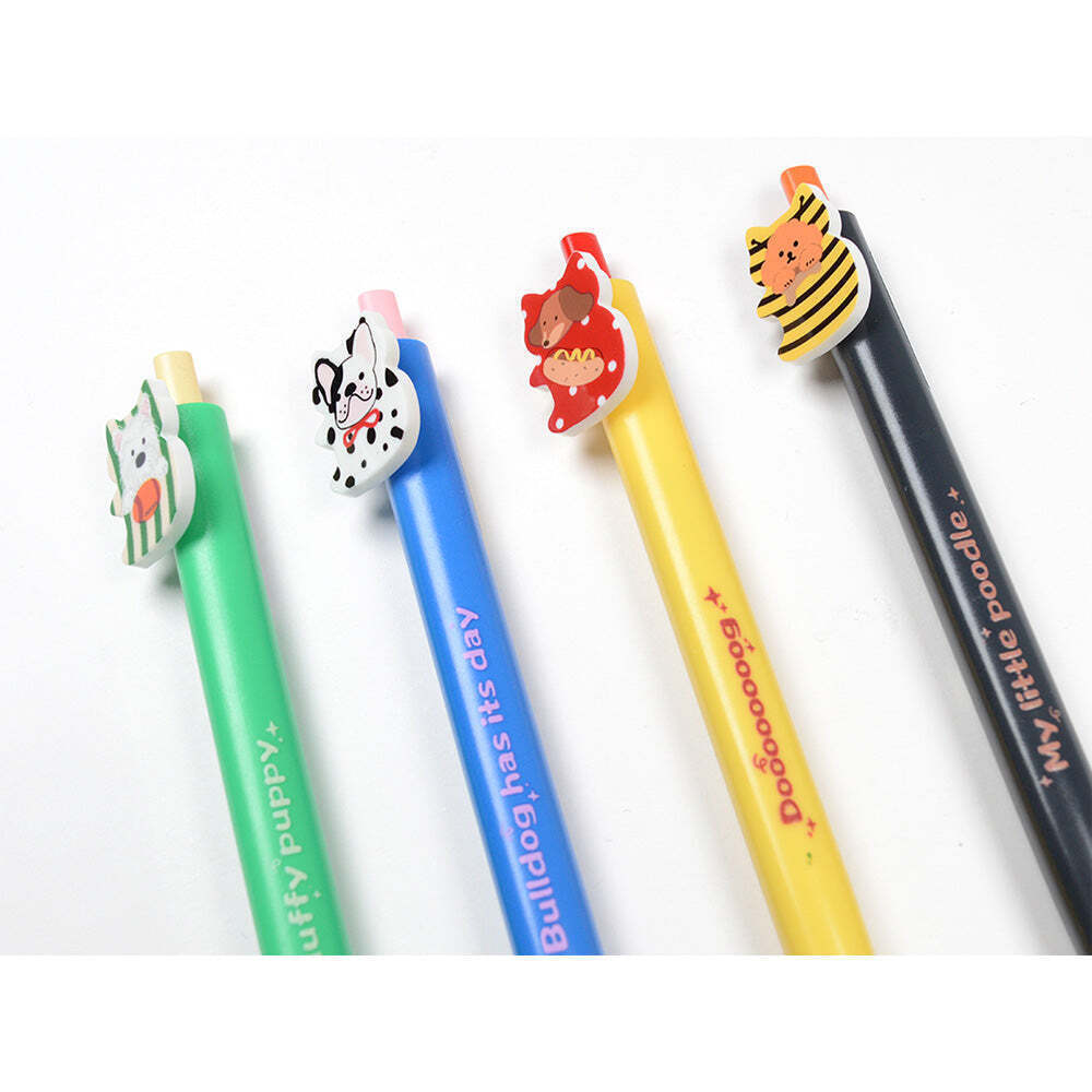 M&G Chenguang Puppy Party Cartoon Ballpoint Pen 0.7mm – Cute Animal Top Pen with Blue Ink (Assorted Designs) - 1pcs - No: ABPH4574
