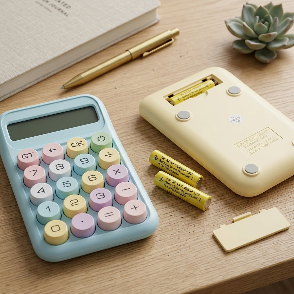 M&G Chenguang MGC-15 Desktop Calculator, 10-Digit Display – Cute Pastel Design, Large Round Keys, Portable Office & School Calculator - No: ADG981K9