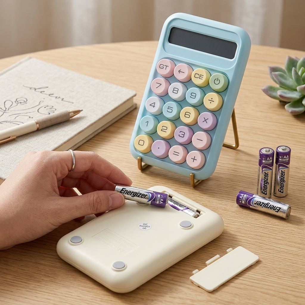 M&G Chenguang MGC-15 Desktop Calculator, 10-Digit Display – Cute Pastel Design, Large Round Keys, Portable Office & School Calculator - No: ADG981K9