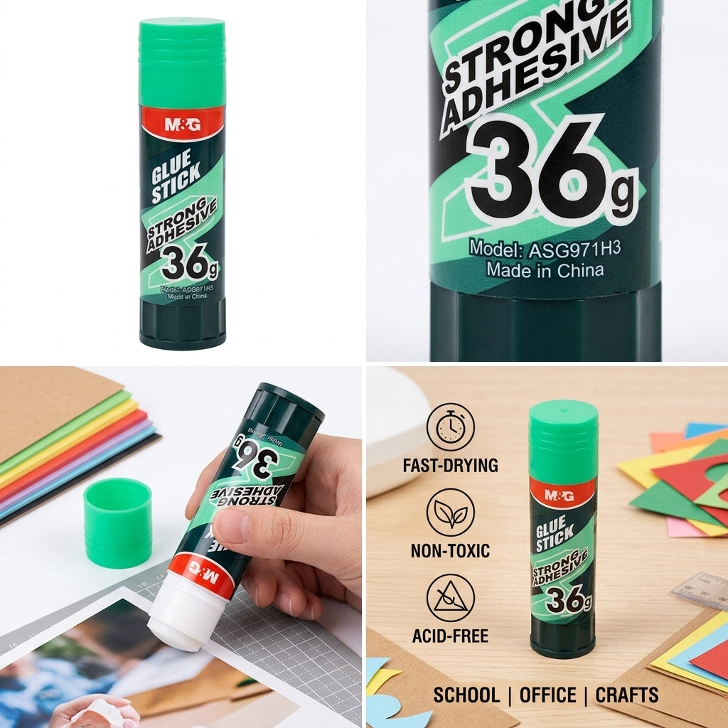M&G Chenguang Strong Adhesive Glue Stick 36g – Fast-Drying, Non-Toxic PVA Glue for School, Office & Crafts – 1pcs - No: ASG971H3