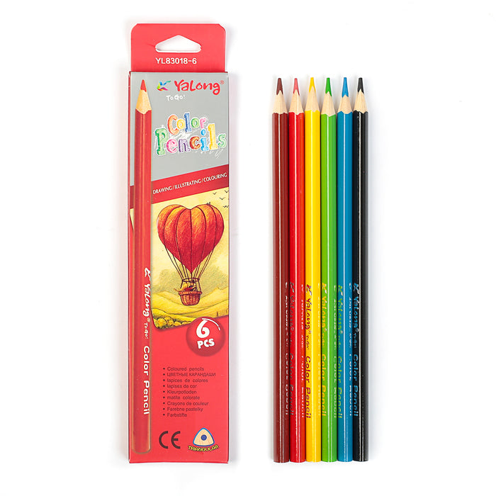 علبة أقلام تلوين - 6 قطع
