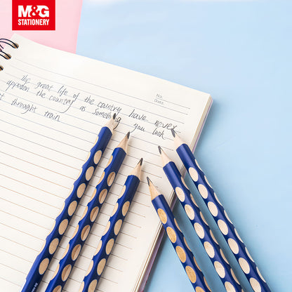 M&G Chenguang umbo Triangular Grooved Pencil (HB) Ergonomic Hole Design Pencil Grip Practicing for School Students, Beginners HB- 1pcs - No: AWPQ4907