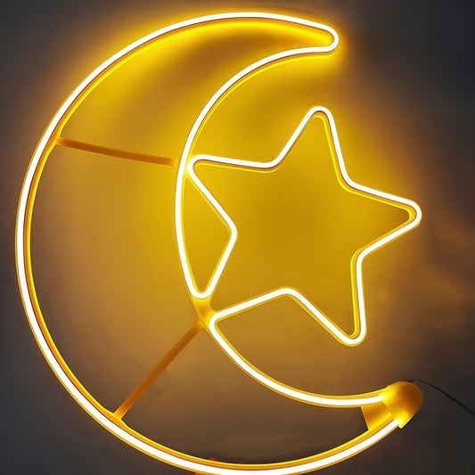 Ramadan Decorations LED Series Lights Decorative Curtain Crescent with star) 60CM