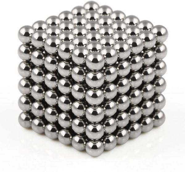 لعبة تركيب كرات مغناطيسية، مكعبات خرز، بناء - فضي - 216 قطعة