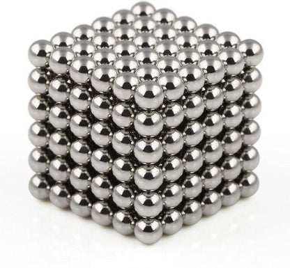لعبة تركيب كرات مغناطيسية، مكعبات خرز، بناء - فضي - 216 قطعة