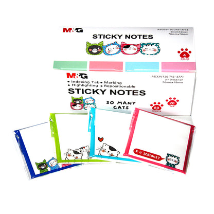 ورق تسجيل M&amp;G مع شريط لاصق 75 × 75 مم - رقم: YS-377 - قطعة واحدة 