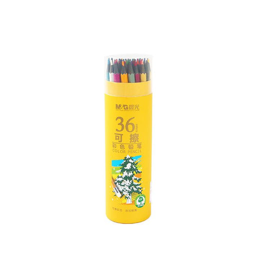 M&G Pack Of 36 Erasable Wooden Colors Pencil With Eraser - No:AWPQ0509