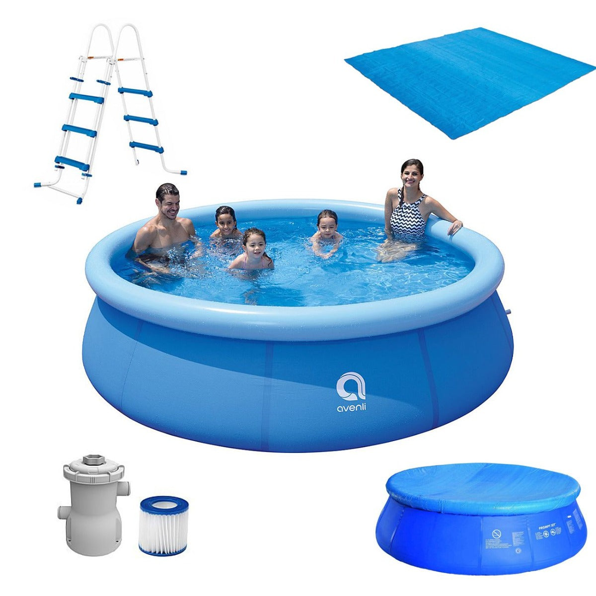 Jilong AVENLI Round PVC Inflatable Pool With Cartridge Filter 450*90CM - No:17797