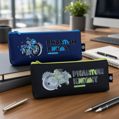 M&G Chenguang Length+ Phantom Knight Large Capacity Pencil Case – Durable Zippered Stationery Pouch - 1pcs - Assorted Color -  No: APB932NJ