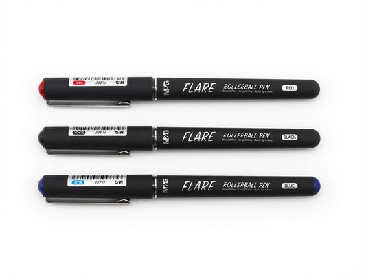 M&G Chenguang FLARE Rollerball Pen 0.7mm – Smooth Writing Gel Ink Pen | Blue, Black & Red - 1pcs - No: ARP50175