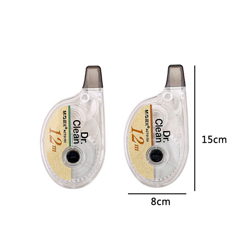 M&G Chenguang Dr. Clean Correction Tape – 12m x 5mm PET Correction Tape, Instant Dry, Smooth & Precise - 1pcs - No: ACT51701
