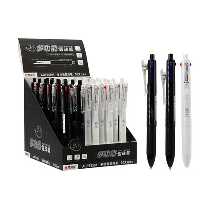 قلم حبر جاف من إم آند جي بثلاثة ألوان + قلم رصاص ميكانيكي متعدد الوظائف رقم: ADPT5501 - قطعة واحدة