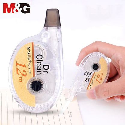 M&G Chenguang Dr. Clean Correction Tape – 12m x 5mm PET Correction Tape, Instant Dry, Smooth & Precise - 1pcs - No: ACT51701