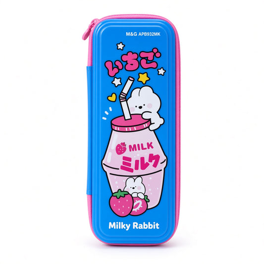 M&G Chenguang Large Capacity Pencil Case – Cute Milk Rabbit Design – Durable Zippered Stationery Organizer - 1pcs - Assorted Color - No: APB932MK