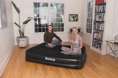 Bestway 2.03m x 1.52m x 46cm Tritech Airbed Queen Built-in AC pump