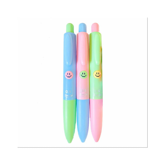 M&G Chenguang Poly Doba Retractable Ballpoint Pen 0.5mm – Blue Ink | Soft Grip | Fast-Drying | Cute Smile Design - 1Pcs - No: AGPK4372