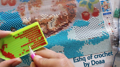 ٤ نصائح مفيدة للرسم الماسي المربع - الحجم: ٣٠ سم × ٤٠ سم