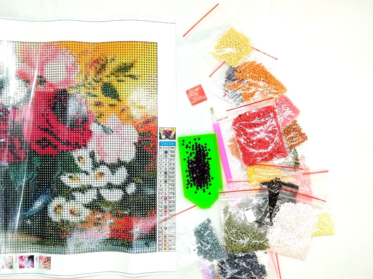 ٤ نصائح مفيدة للرسم الماسي المربع - الحجم: ٣٠ سم × ٤٠ سم